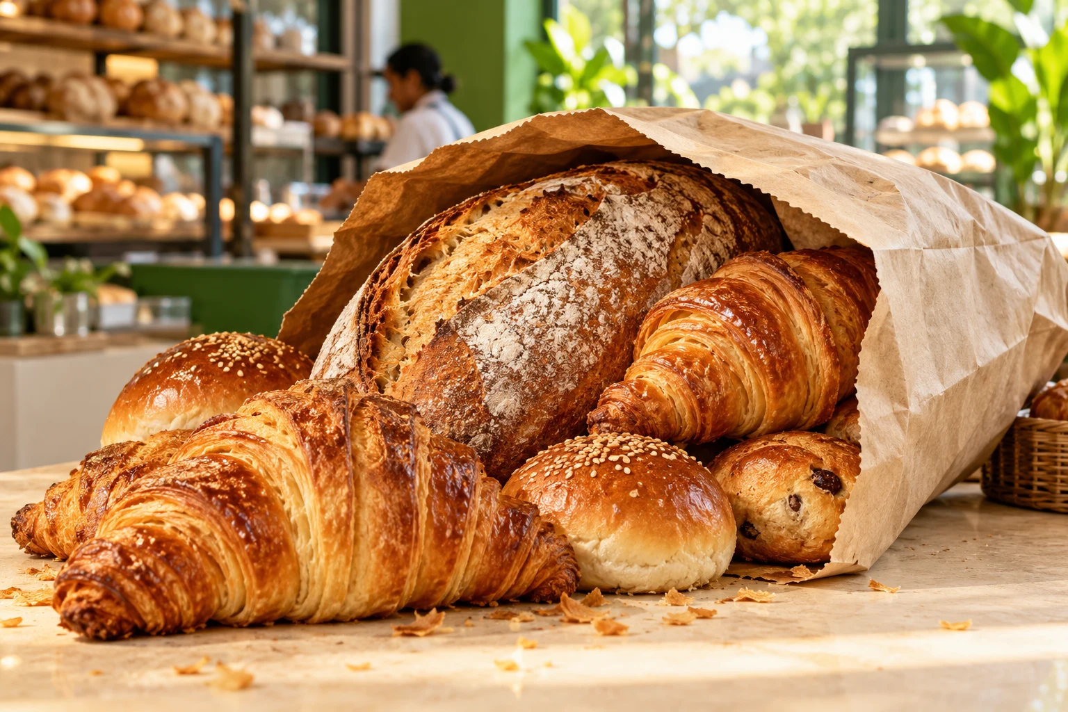 Bakery food selection